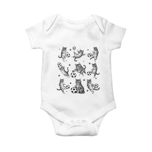 Funny Cat Soccer Player Baby Onesie Gift For Soccer Lovers TS12 White Print Your Wear