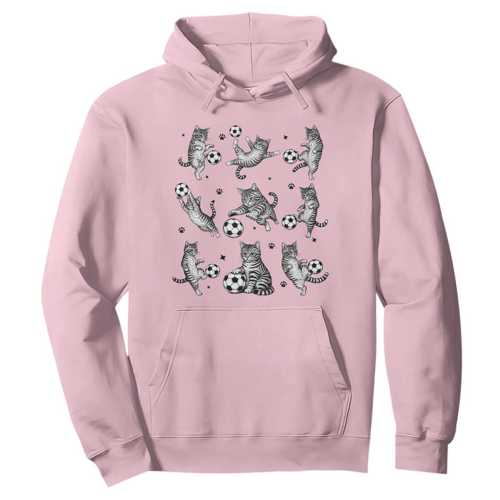Funny Cat Soccer Player Hoodie Gift For Soccer Lovers TS12 Light Pink Print Your Wear