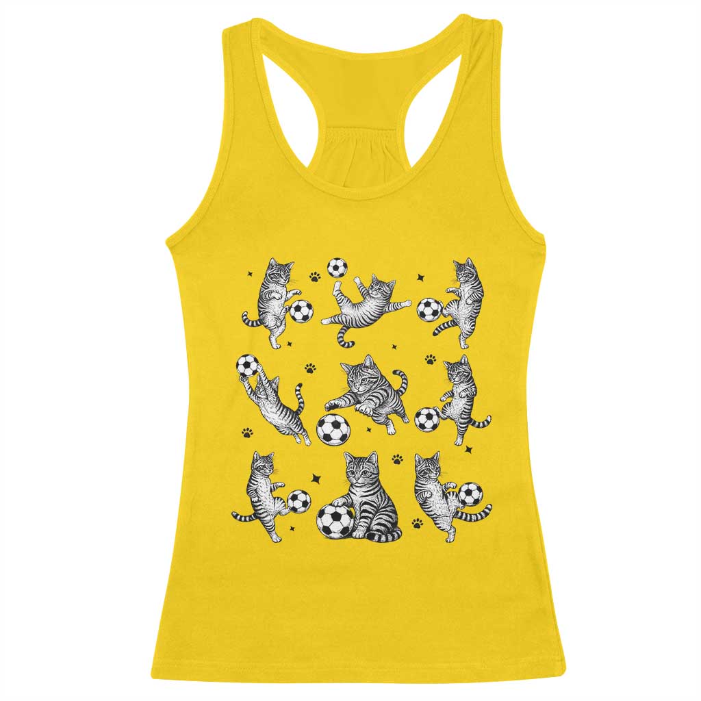 Funny Cat Soccer Player Racerback Tank Top Gift For Soccer Lovers TS12 Daisy Print Your Wear