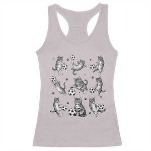 Funny Cat Soccer Player Racerback Tank Top Gift For Soccer Lovers TS12 Ice Gray Print Your Wear