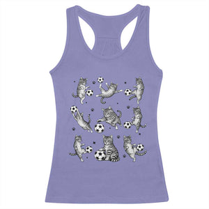 Funny Cat Soccer Player Racerback Tank Top Gift For Soccer Lovers TS12 Violet Print Your Wear