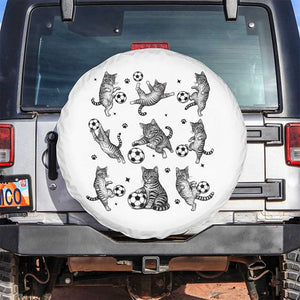 Funny Cat Soccer Player Spare Tire Cover Gift For Soccer Lovers TS12 No hole White Print Your Wear