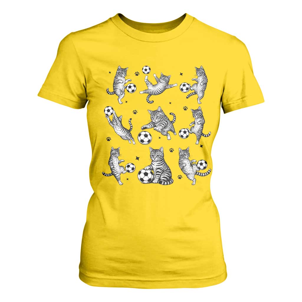 Funny Cat Soccer Player T Shirt For Women Gift For Soccer Lovers TS12 Daisy Print Your Wear