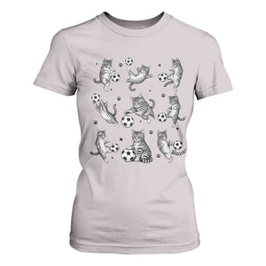 Funny Cat Soccer Player T Shirt For Women Gift For Soccer Lovers TS12 Ice Gray Print Your Wear