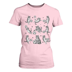 Funny Cat Soccer Player T Shirt For Women Gift For Soccer Lovers TS12 Light Pink Print Your Wear