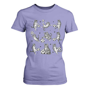 Funny Cat Soccer Player T Shirt For Women Gift For Soccer Lovers TS12 Violet Print Your Wear