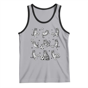 Funny Cat Soccer Player Tank Top Gift For Soccer Lovers TS12 Athletic Heather Black Print Your Wear