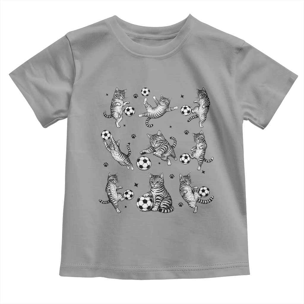 Funny Cat Soccer Player Toddler T Shirt Gift For Soccer Lovers TS12 Sport Gray Print Your Wear