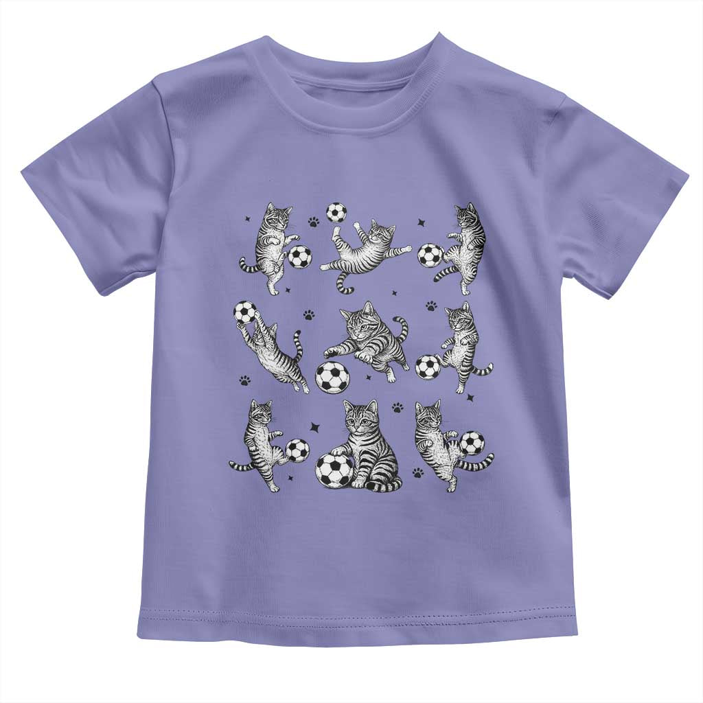 Funny Cat Soccer Player Toddler T Shirt Gift For Soccer Lovers TS12 Violet Print Your Wear