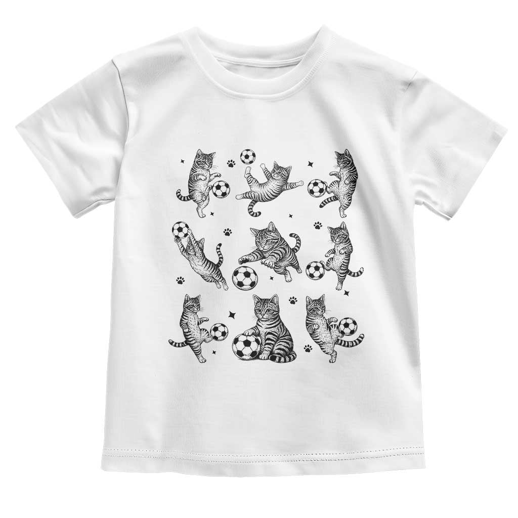 Funny Cat Soccer Player Toddler T Shirt Gift For Soccer Lovers TS12 White Print Your Wear