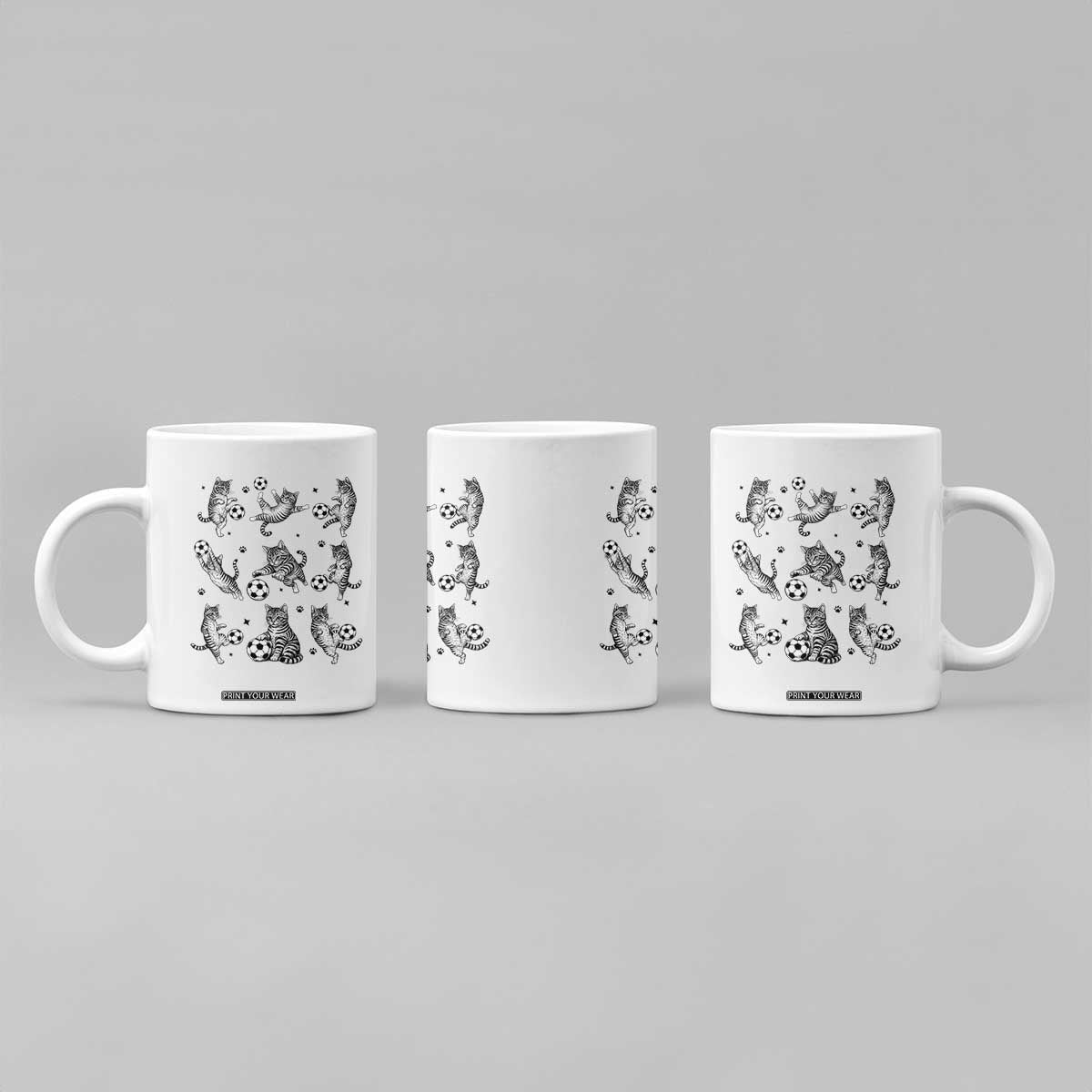 Funny Cat Soccer Player Coffee Mug Gift For Soccer Lovers TS12 Print Your Wear