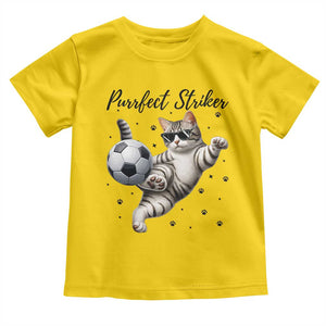 Purrfect Striker Toddler T Shirt Funny Cat Soccer Player Gift TS12 Daisy Print Your Wear