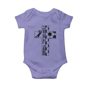 I Can Do All Things Through Soccer Christian Faith Gift Baby Onesie TS12 Violet Print Your Wear