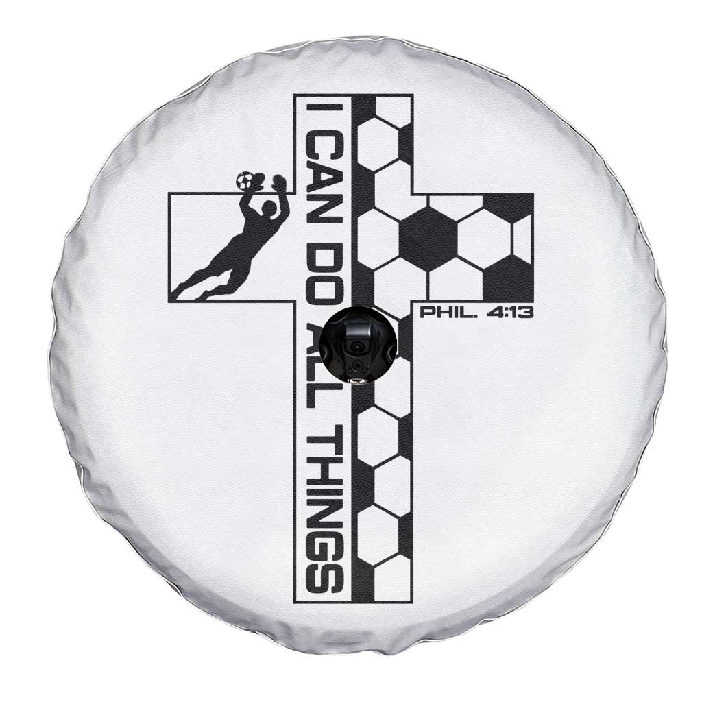 I Can Do All Things Through Soccer Christian Faith Gift Spare Tire Cover TS12 Print Your Wear