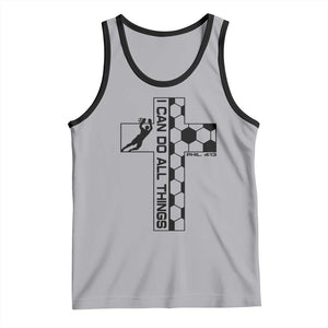 I Can Do All Things Through Soccer Christian Faith Gift Tank Top TS12 Athletic Heather Black Print Your Wear