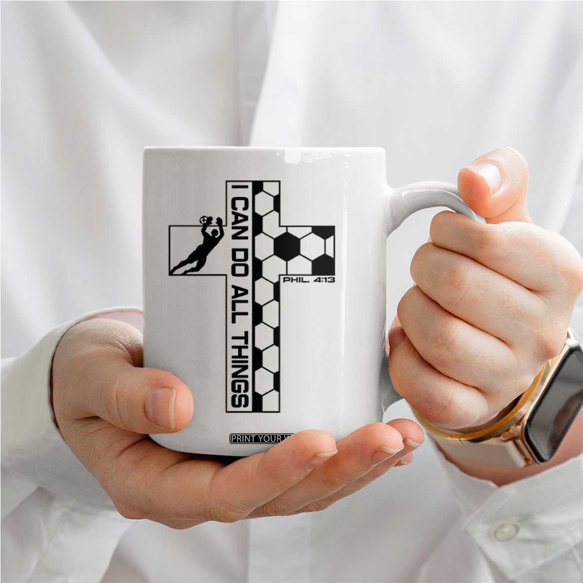 I Can Do All Things Through Soccer Christian Faith Gift Coffee Mug TS12 Print Your Wear