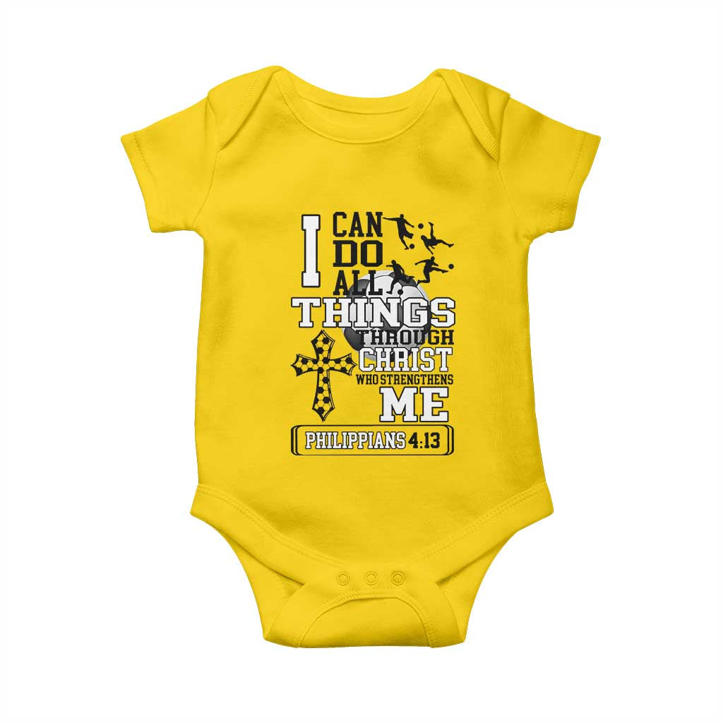 Soccer Christian Gift Baby Onesie I Can Do All Things Through Christ TS12 Daisy Print Your Wear