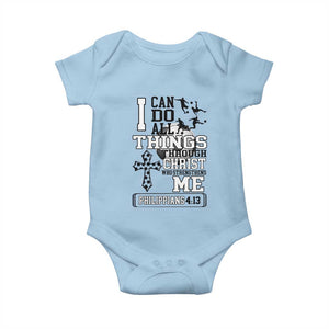 Soccer Christian Gift Baby Onesie I Can Do All Things Through Christ TS12 Light Blue Print Your Wear