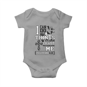 Soccer Christian Gift Baby Onesie I Can Do All Things Through Christ TS12 Sport Gray Print Your Wear
