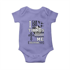 Soccer Christian Gift Baby Onesie I Can Do All Things Through Christ TS12 Violet Print Your Wear
