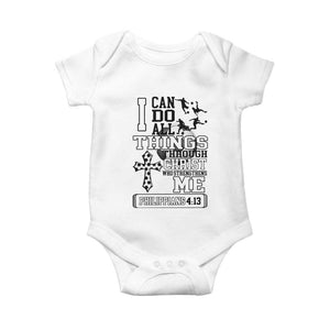 Soccer Christian Gift Baby Onesie I Can Do All Things Through Christ TS12 White Print Your Wear