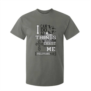 Soccer Christian Gift T Shirt For Kid I Can Do All Things Through Christ TS12 Military Green Print Your Wear