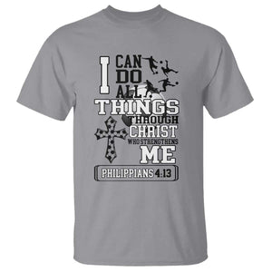 Soccer Christian Gift T Shirt I Can Do All Things Through Christ TS12 Sport Gray Print Your Wear