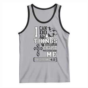 Soccer Christian Gift Tank Top I Can Do All Things Through Christ TS12 Athletic Heather Black Print Your Wear