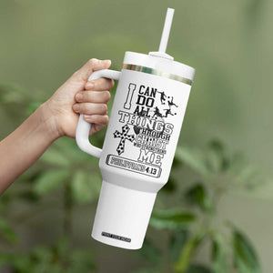 Soccer Christian Gift Tumbler With Handle I Can Do All Things Through Christ TS12 Print Your Wear