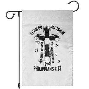 I Can Do All Things Through Christ Garden Flag Christian Soccer Faith TS12 White Print Your Wear