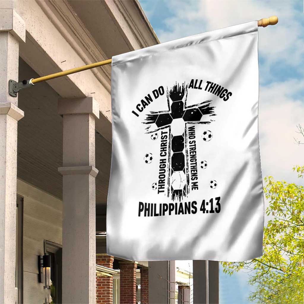 I Can Do All Things Through Christ Garden Flag Christian Soccer Faith TS12 Print Your Wear
