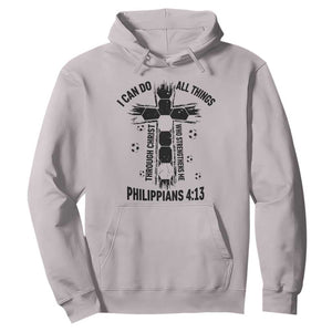I Can Do All Things Through Christ Hoodie Christian Soccer Faith TS12 Ice Gray Print Your Wear