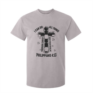 I Can Do All Things Through Christ T Shirt For Kid Christian Soccer Faith TS12 Ice Gray Print Your Wear