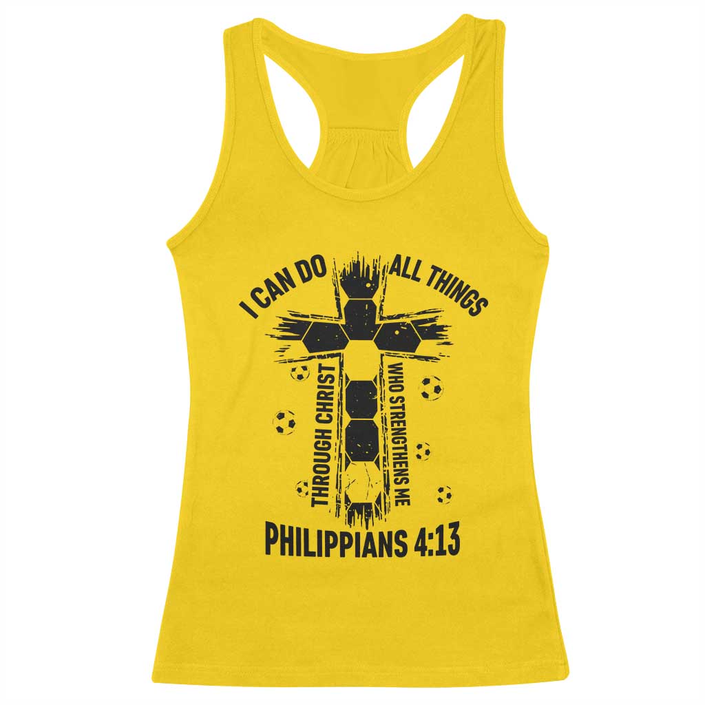 I Can Do All Things Through Christ Racerback Tank Top Christian Soccer Faith TS12 Daisy Print Your Wear
