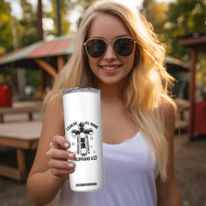I Can Do All Things Through Christ Skinny Tumbler Christian Soccer Faith TS12 Print Your Wear