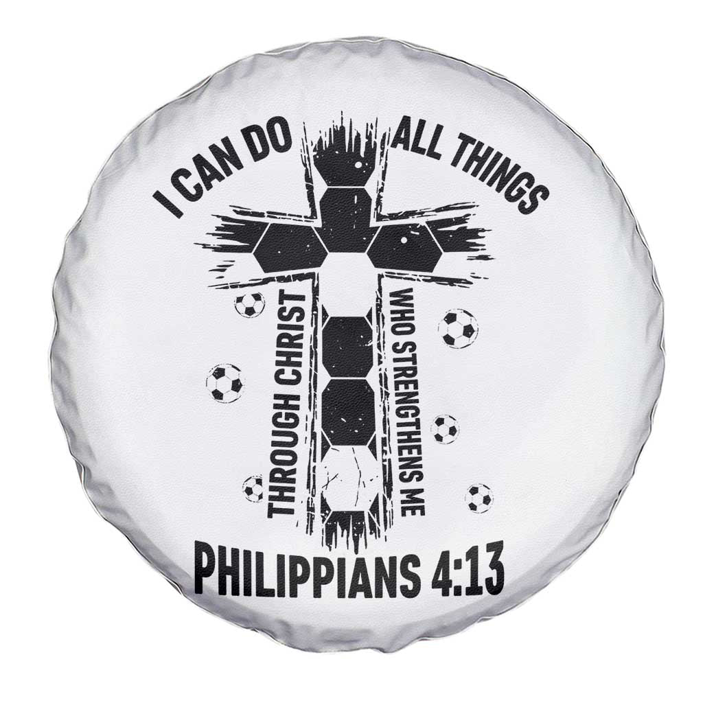 I Can Do All Things Through Christ Spare Tire Cover Christian Soccer Faith TS12 Print Your Wear