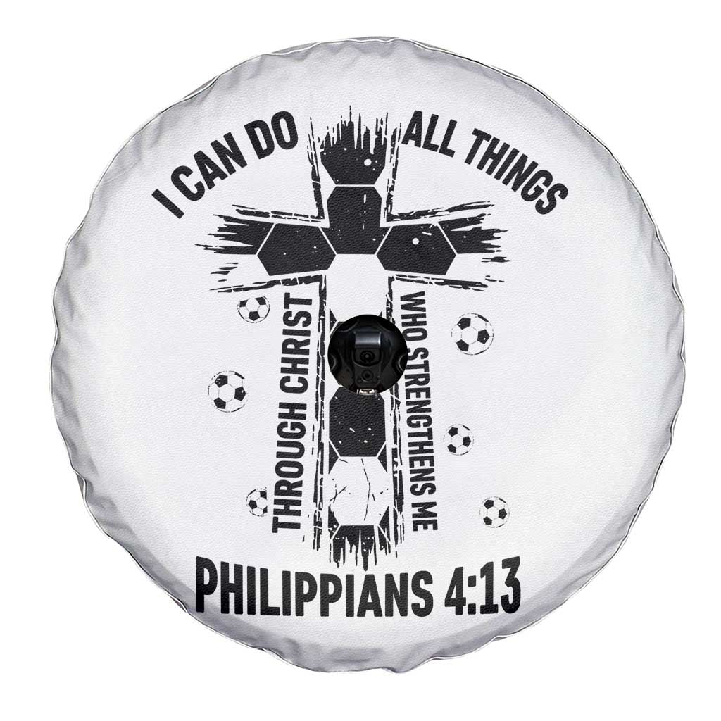 I Can Do All Things Through Christ Spare Tire Cover Christian Soccer Faith TS12 Print Your Wear