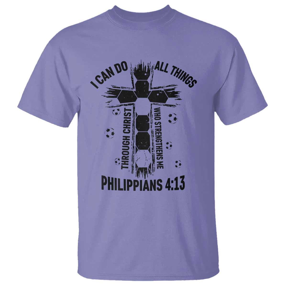 I Can Do All Things Through Christ T Shirt Christian Soccer Faith TS12 Violet Print Your Wear