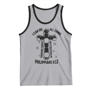 I Can Do All Things Through Christ Tank Top Christian Soccer Faith TS12 Athletic Heather Black Print Your Wear