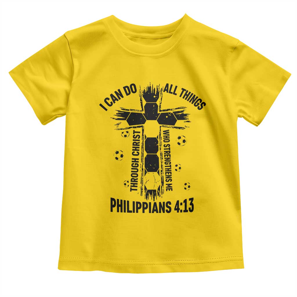 I Can Do All Things Through Christ Toddler T Shirt Christian Soccer Faith TS12 Daisy Print Your Wear