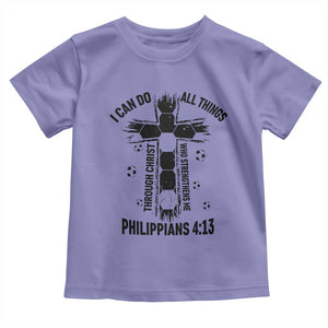I Can Do All Things Through Christ Toddler T Shirt Christian Soccer Faith TS12 Violet Print Your Wear