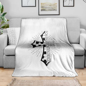 I Can Do All Things Through Christ Throw Blanket Christian Soccer Cross Gift TS12 Print Your Wear