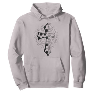 I Can Do All Things Through Christ Hoodie Christian Soccer Cross Gift TS12 Ice Gray Print Your Wear