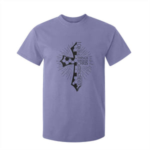 I Can Do All Things Through Christ T Shirt For Kid Christian Soccer Cross Gift TS12 Violet Print Your Wear
