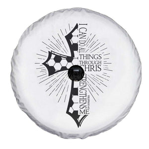 I Can Do All Things Through Christ Spare Tire Cover Christian Soccer Cross Gift TS12 Print Your Wear