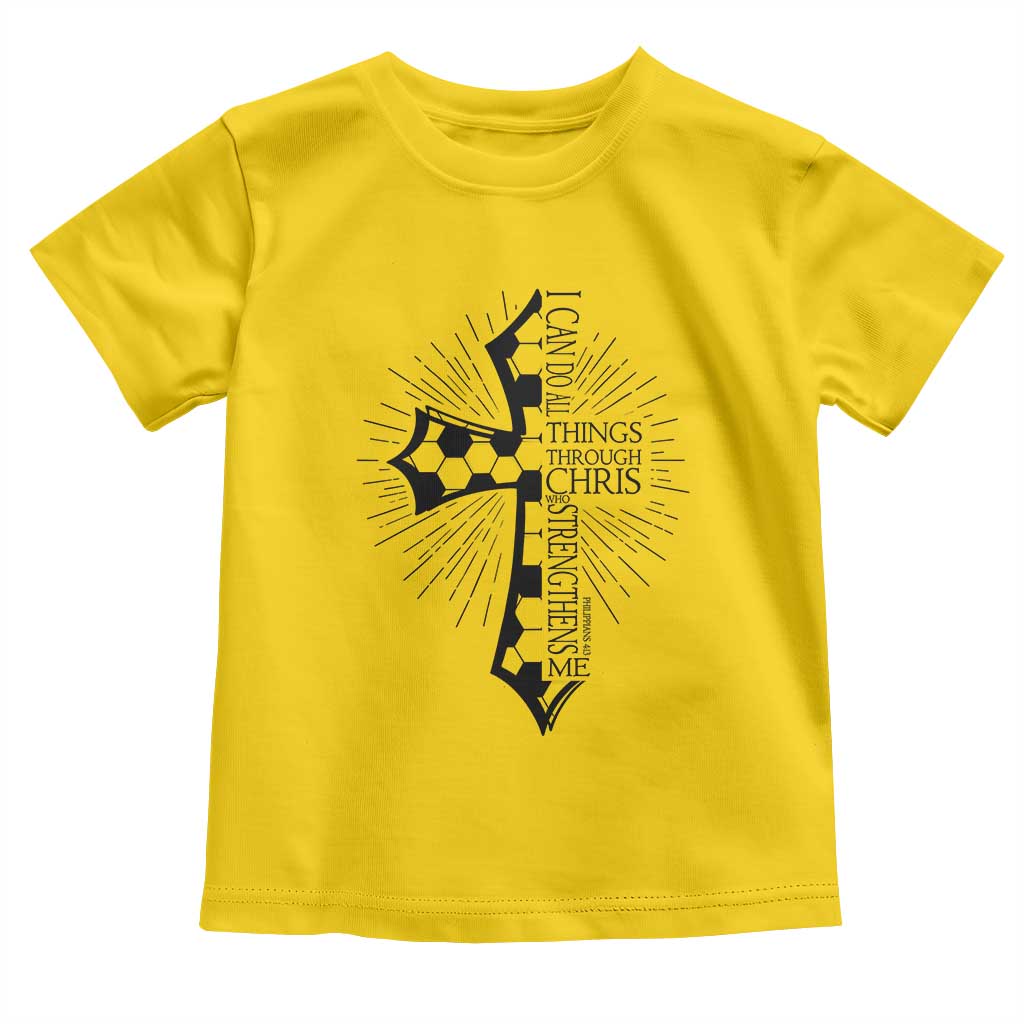 I Can Do All Things Through Christ Toddler T Shirt Christian Soccer Cross Gift TS12 Daisy Print Your Wear