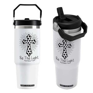 Be The Light Matthew 5 14 Flip Straw Tumbler Christian Soccer Faith Gift TS12 One Size: 30 oz White Print Your Wear