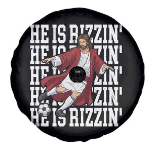 He Is Rizzin Spare Tire Cover Funny Christian Soccer Lover Gift TS12 Print Your Wear
