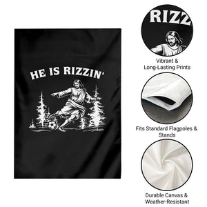 He Is Rizzin Garden Flag Christian Soccer Funny Gift For Believers TS12 Print Your Wear