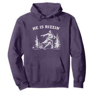 He Is Rizzin Hoodie Christian Soccer Funny Gift For Believers TS12 Purple Print Your Wear